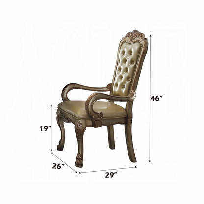 Dresden Arm Chair in Gold Patina, Set of 2