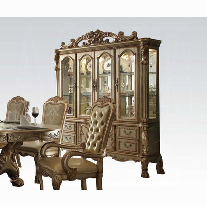 Dresden 10-Piece Luxurious Formal Dining Table Set Kitchen Furniture Set Include 1 Extendable Dining Table, 6 Side Chairs, 2 Arm Chairs and Buffet & Hutch