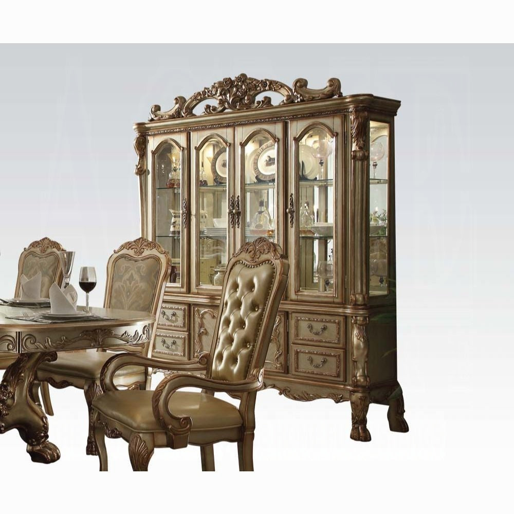 Dresden Buffet & Hutch Gold Patina Finish 63155