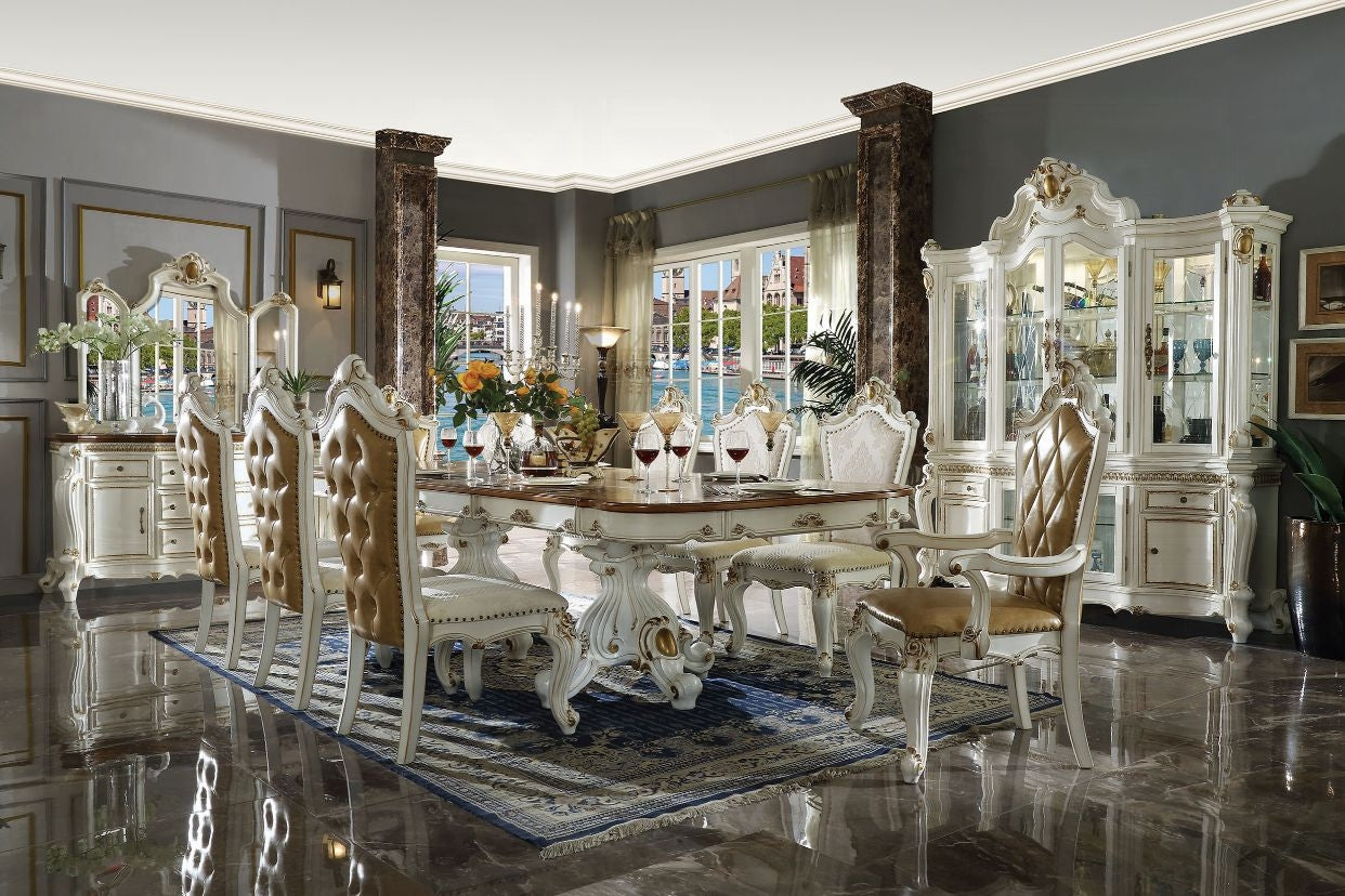 Picardy Buffet & Hutch Antique Pearl Finish 63464