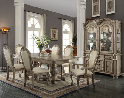 Chateau De Ville 8-Piece Dining Set Include 1 Dining Extension Table, 4 Side Chairs, 2 Arm Chairs and 1 Buffet & Hutch