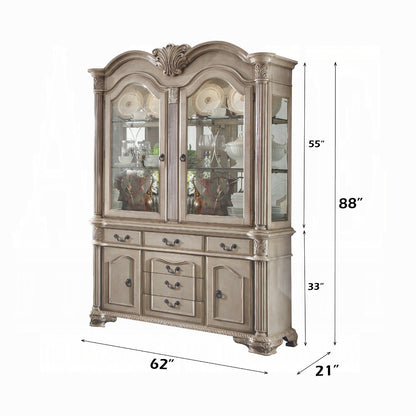 Chateau De Ville 8-Piece Dining Set Include 1 Dining Extension Table, 4 Side Chairs, 2 Arm Chairs and 1 Buffet & Hutch