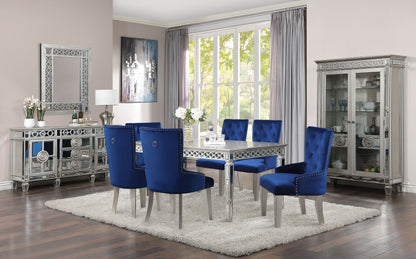 Varian 7-ps Casual Dining Table Set Include 1 Dining Table, 6 Side Chairs, 6 -Person Dining Set