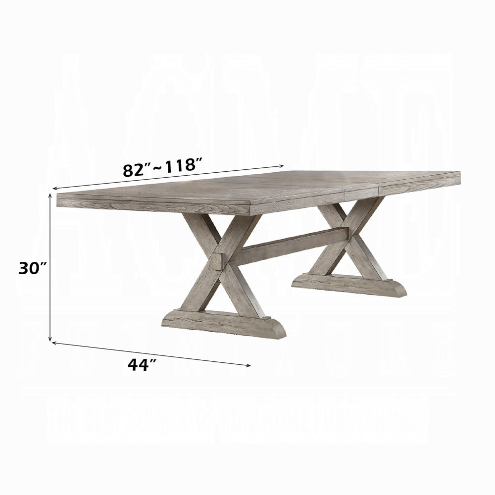 13-Piece Extendable Dining Table Set for 10–12 People – Rustic Gray Oak Table with 10 Chairs & 2 Arm Chairs