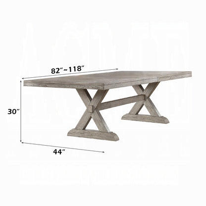 13-Piece Extendable Dining Table Set for 10–12 People – Rustic Gray Oak Table with 10 Chairs & 2 Arm Chairs