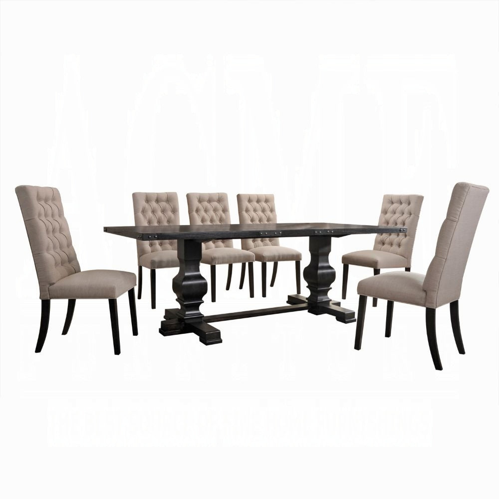 Morland 9-ps Dining Table Set Includes 1 Dining Table and 8 Side Chairs, Set for 8-Person