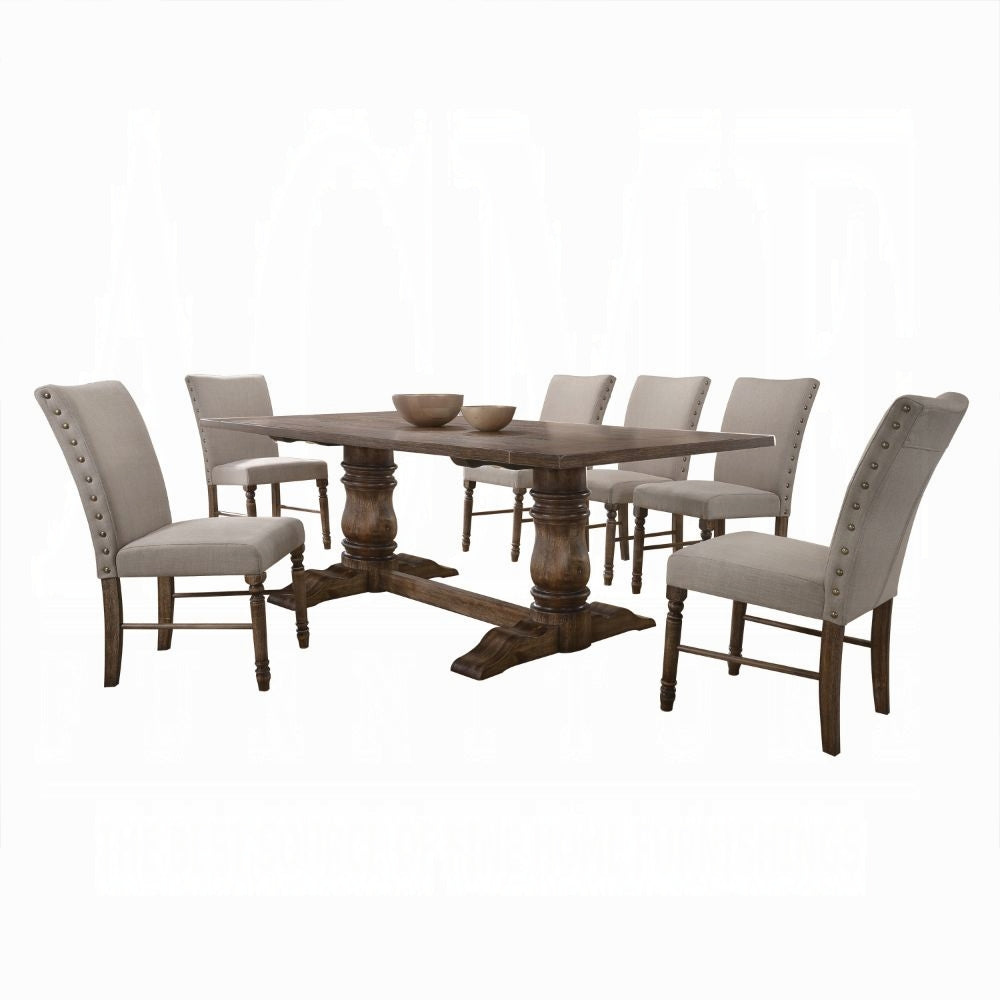 Leventis 9-ps Dining Table Set Includes 1 Dining Table and 8 Side Chairs, Set for 8-Person