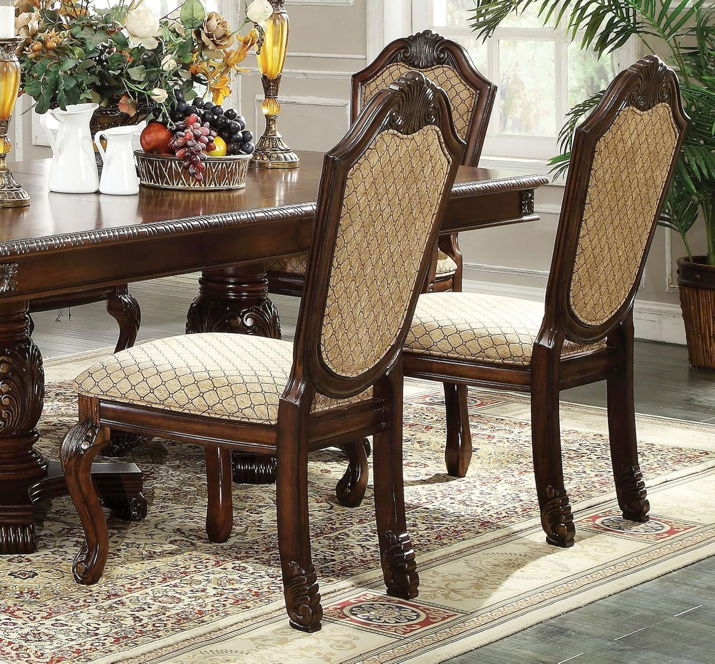 Chateau De Ville 10-Piece Dining Set Include 1 Dining Extension Table, 6 Side Chairs, 2 Arm Chairs and 1 Buffet & Hutch