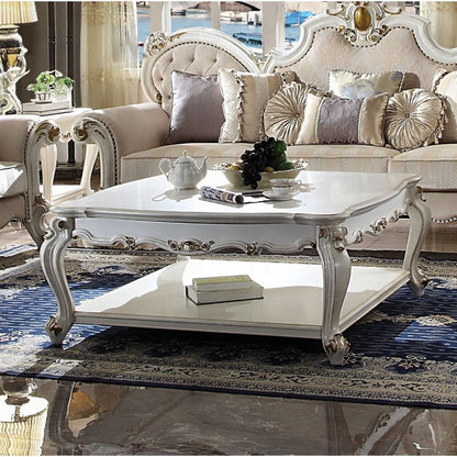 Picardy Colletion 4-Piece Living Room Set Include Sofa, Loveseat, Chair and Coffee Table, Antique Pearl Finish