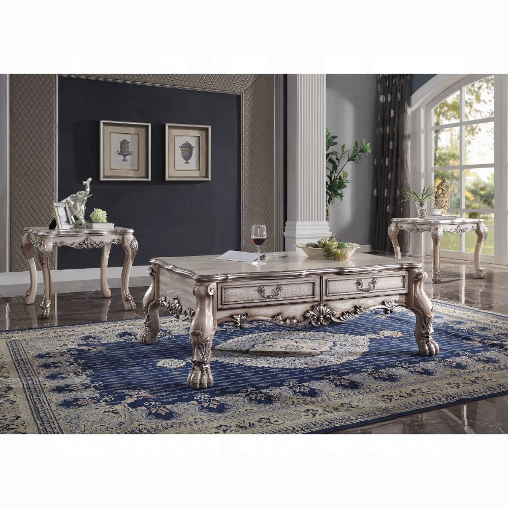 Dresden Collection 6-Piece Living Room Set Include Sofa, Loveseat, Chair, Coffee Table and 2 End Tables, Cherry Synthetic Leather & Cherry Finish