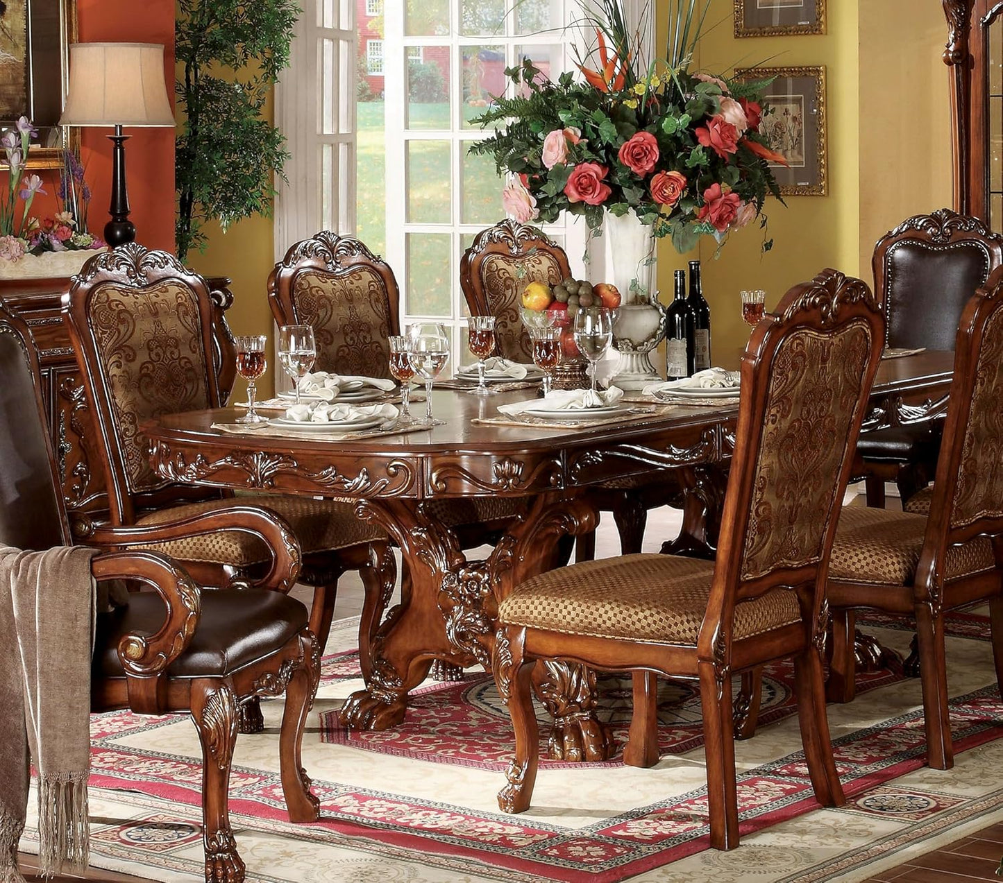 Dresden Side Chair in Fabric & Cherry Oak Set of 2