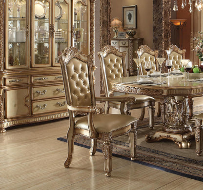 Vendome 9PS Formal Dining Room Set Include 1 Dining Table, 6 Side Chairs and 2 Arm Chairs, 8-Person Solid Wood Extendable Dining Set