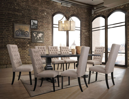 Morland 9-ps Dining Table Set Includes 1 Dining Table and 8 Side Chairs, Set for 8-Person