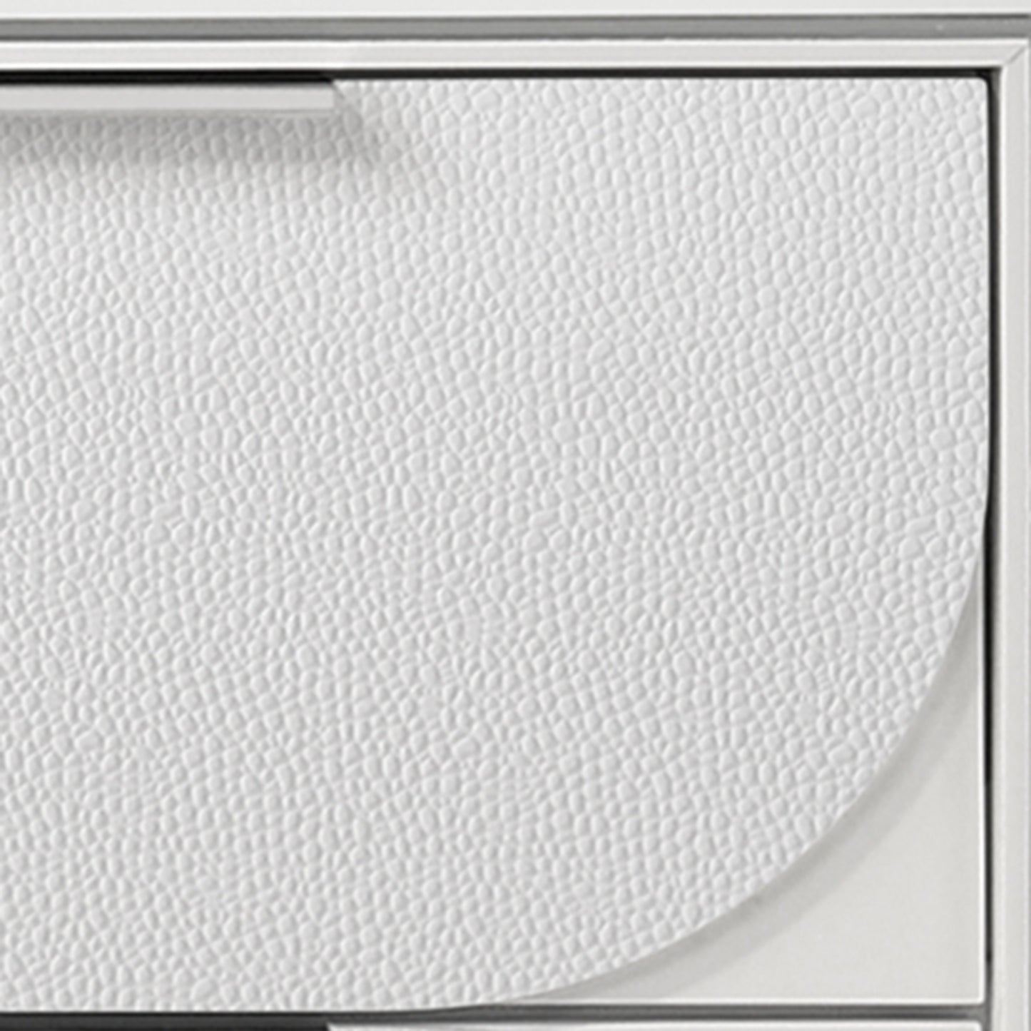 Tarian Bed W/LED & Storage in White Boucle & Pearl White