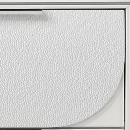 Tarian Bed W/LED & Storage in White Boucle & Pearl White