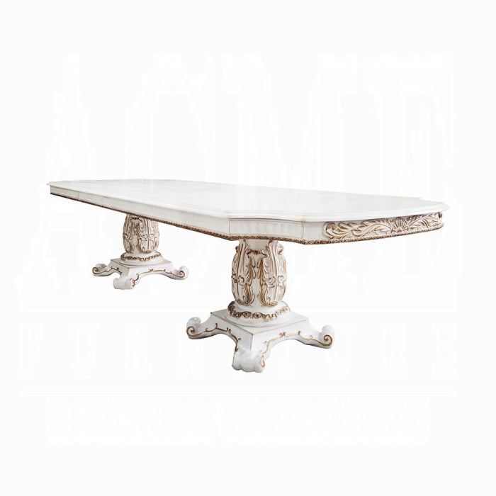 Vendome 9PS Formal Dining Room Set Include 1 Dining Table, 6 Side Chairs and 2 Arm Chairs, 8-Person Solid Wood Extendable Dining Set