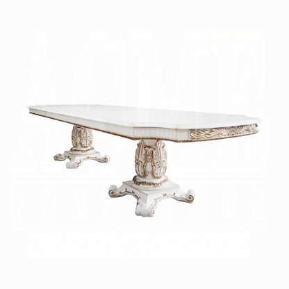 Vendome 9PS Formal Dining Room Set Include 1 Dining Table, 6 Side Chairs and 2 Arm Chairs, 8-Person Solid Wood Extendable Dining Set