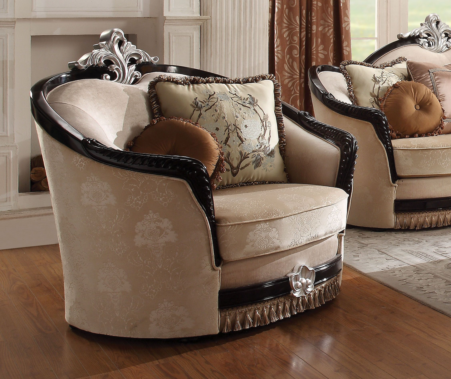 Ernestine 4-Piece Living Room Set Include Sofa w/ 7 Pillows, Loveseat w/ 5 Pillows, Chair w/ 2 Pillows and Coffee Table
