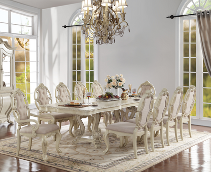 Ragenardus Kitchen Furniture Set 11pc Formal Dining Table Set Includes 1 Table, 8 Side Chairs and 2 Arm Chairs, Set for 10 Persons