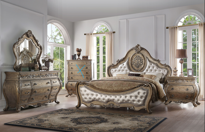 Ragenardus Collection 4-Piece Contemporary Bedroom Set Include Panel Bed, Dresser, Nightstand and Mirror, Box Spring Required