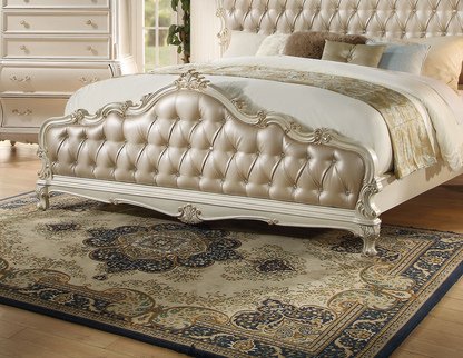 Chantelle 6 Piece Luxury Bedroom Set Includes Bed, Dresser, Chest, 2 x Nightstand and Mirror, Boxspring Required