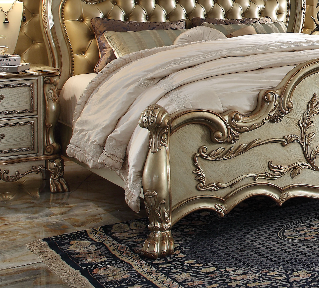 Dresden Bed in Gold Patina