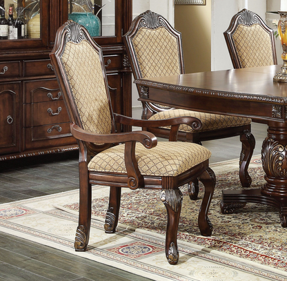 Traditional 9-Piece Dining Room Set with Dining Extendable Table, 6 Side Chairs and 2 Arm Chairs, Set for 8 Persons, Espresso