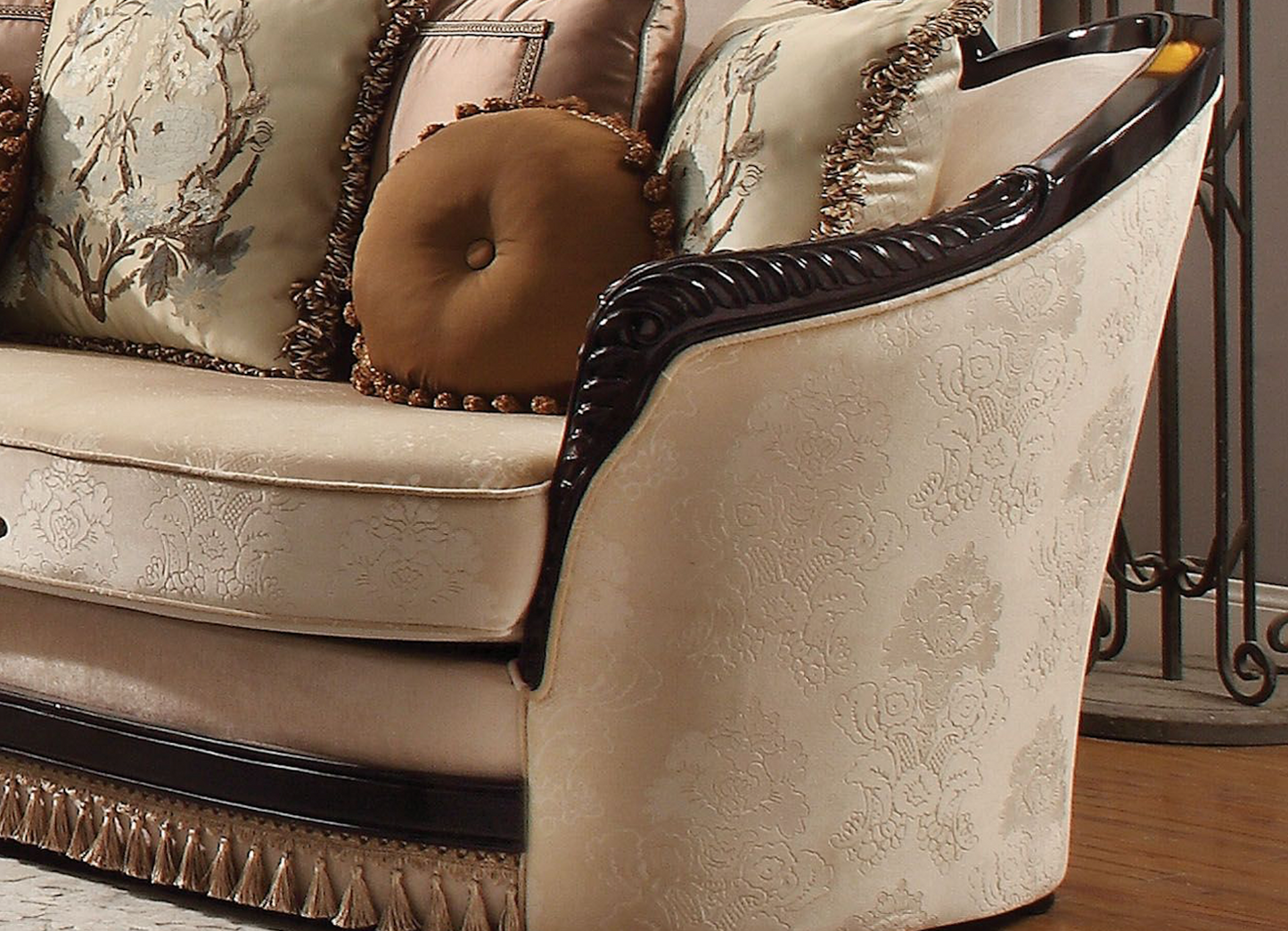 Ernestine 4-Piece Living Room Set Include Sofa w/ 7 Pillows, Loveseat w/ 5 Pillows, Chair w/ 2 Pillows and Coffee Table