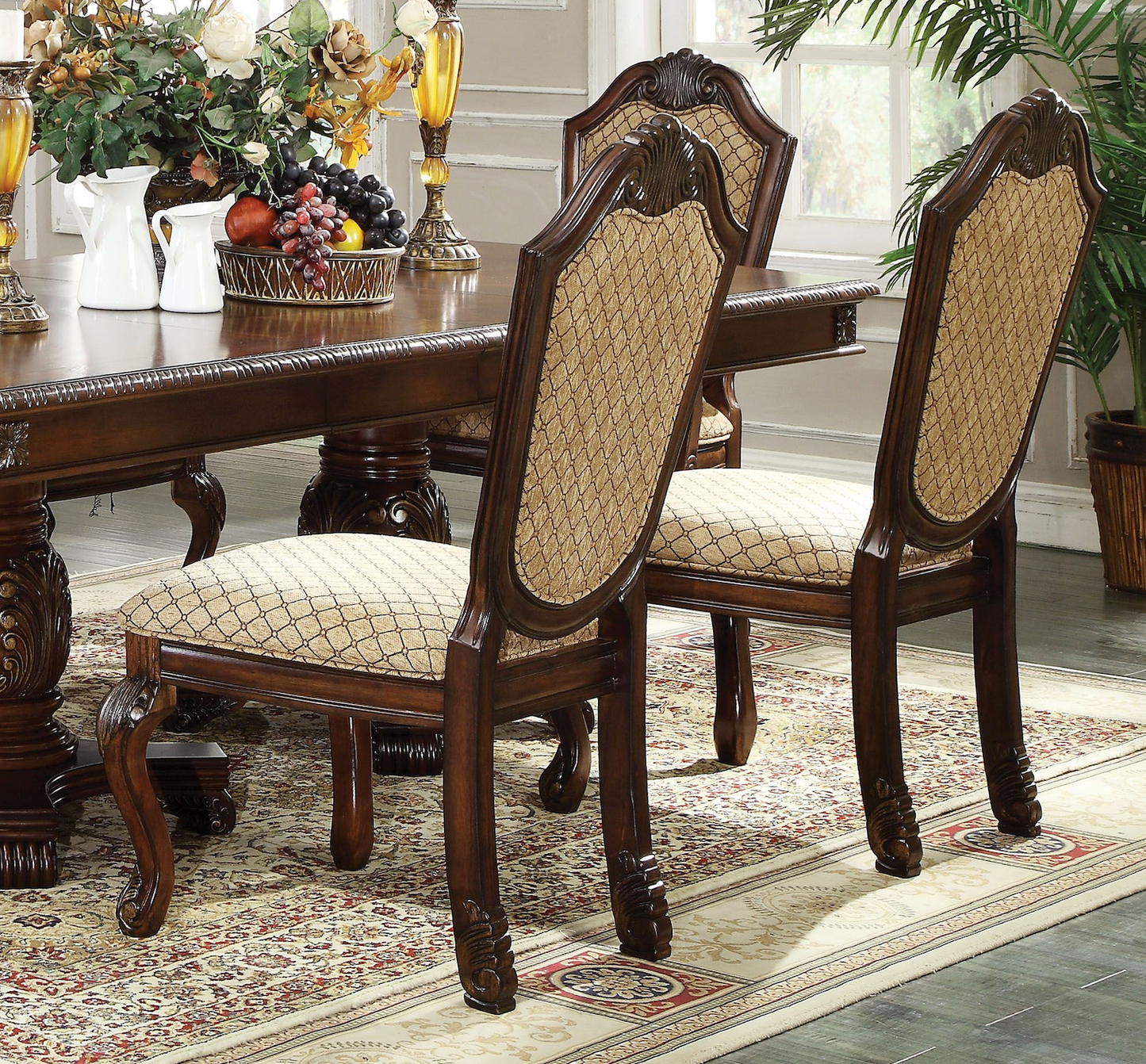 Traditional 9-Piece Dining Room Set with Dining Extendable Table, 6 Side Chairs and 2 Arm Chairs, Set for 8 Persons, Espresso