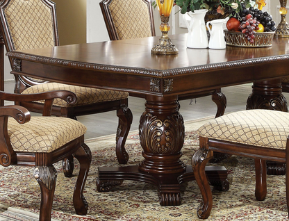 Traditional 9-Piece Dining Room Set with Dining Extendable Table, 6 Side Chairs and 2 Arm Chairs, Set for 8 Persons, Espresso