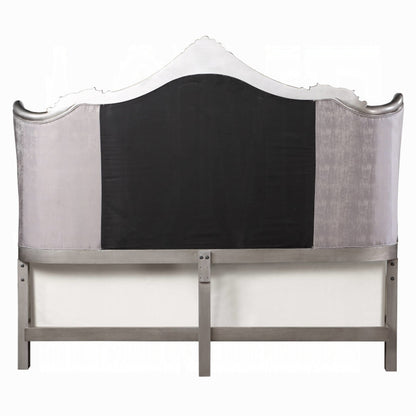 Ariadne European Chateau Bed in Velvet & Antique Platinum