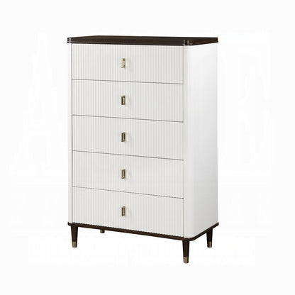 Carena 6-Piece Modern Luxury Bedroom Set Includes Panel Bed, Dresser, Chest, 2x Nightstands and Mirror, Box Spring Required