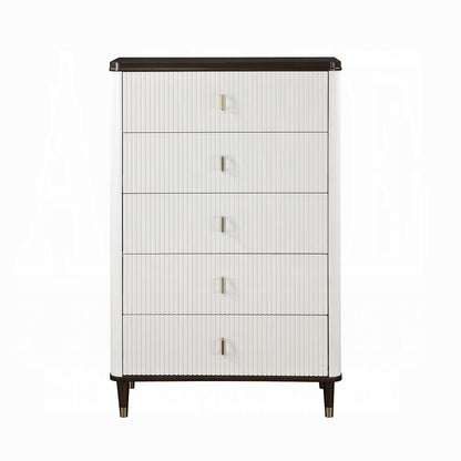 Carena 6-Piece Modern Luxury Bedroom Set Includes Panel Bed, Dresser, Chest, 2x Nightstands and Mirror, Box Spring Required