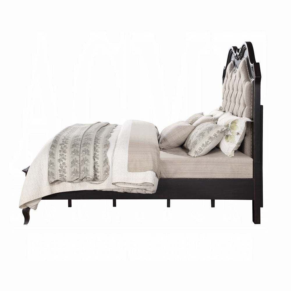Chelmsford 6-Piece Contemporary Solid Wood Bedroom Set Includes Panel Bed, Assembled Dresser, Assembled Chest, 2xAssembled Nightstand and Mirror, Box Spring Required