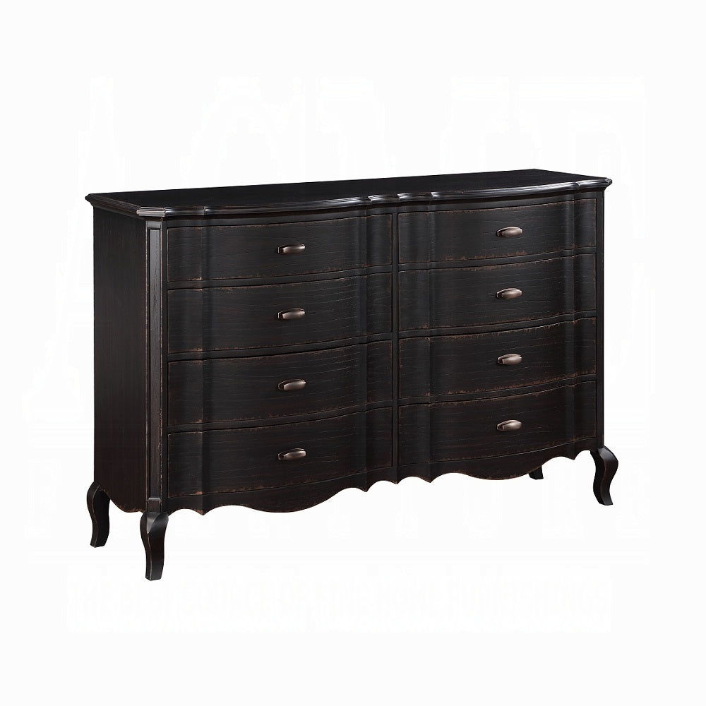 Chelmsford 6-Piece Contemporary Solid Wood Bedroom Set Includes Panel Bed, Assembled Dresser, Assembled Chest, 2xAssembled Nightstand and Mirror, Box Spring Required