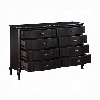 Chelmsford 6-Piece Contemporary Solid Wood Bedroom Set Includes Panel Bed, Assembled Dresser, Assembled Chest, 2xAssembled Nightstand and Mirror, Box Spring Required