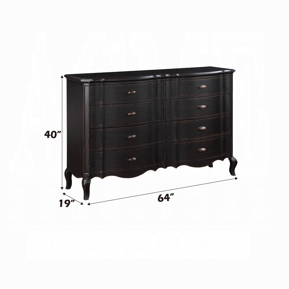 Chelmsford 6-Piece Contemporary Solid Wood Bedroom Set Includes Panel Bed, Assembled Dresser, Assembled Chest, 2xAssembled Nightstand and Mirror, Box Spring Required