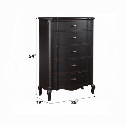 Chelmsford 6-Piece Contemporary Solid Wood Bedroom Set Includes Panel Bed, Assembled Dresser, Assembled Chest, 2xAssembled Nightstand and Mirror, Box Spring Required