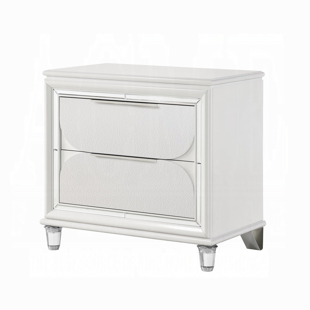 Tarian 6-Piece Modern Luxury Bedroom Set Includes Panel Bed w/Led & Storage, Assembled Dresser, Assembled Chest, 2xAssembled Nightstands and Mirror, Box Spring Not Required