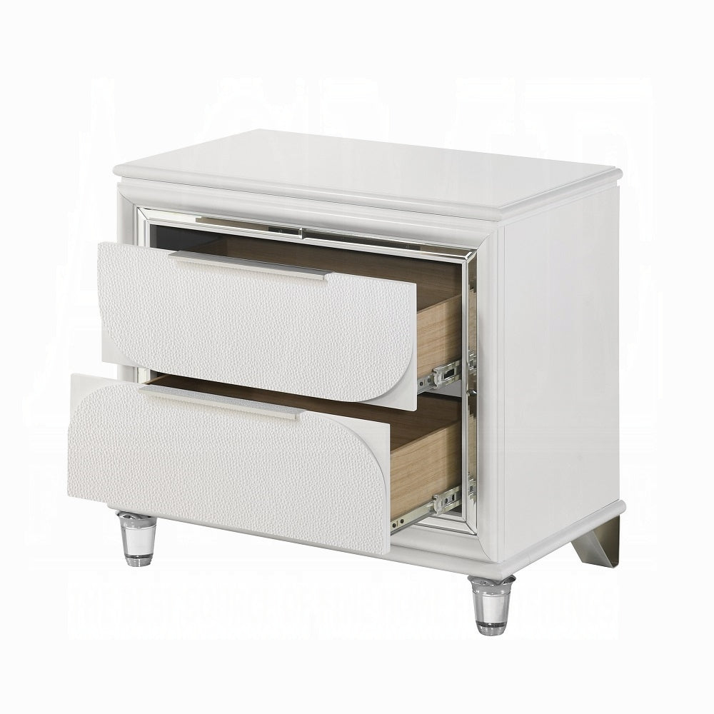 Tarian 6-Piece Modern Luxury Bedroom Set Includes Panel Bed w/Led & Storage, Assembled Dresser, Assembled Chest, 2xAssembled Nightstands and Mirror, Box Spring Not Required