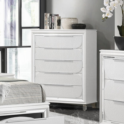 Tarian 6-Piece Modern Luxury Bedroom Set Includes Panel Bed w/Led & Storage, Assembled Dresser, Assembled Chest, 2xAssembled Nightstands and Mirror, Box Spring Not Required