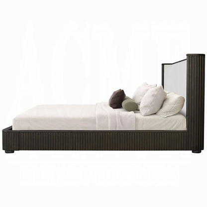 Clayten 6-Piece Modern Luxury Bedroom Set Includes Panel Bed, Assembled Dresser, Assembled Chest, 2xAssembled Nightstands and Mirror, Box Spring NOT Required