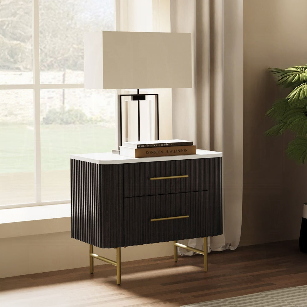 Clayten 6-Piece Modern Luxury Bedroom Set Includes Panel Bed, Assembled Dresser, Assembled Chest, 2xAssembled Nightstands and Mirror, Box Spring NOT Required