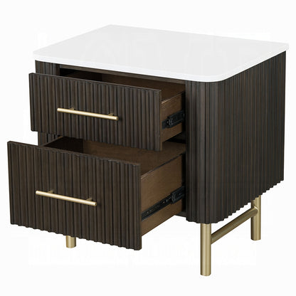 Clayten 6-Piece Modern Luxury Bedroom Set Includes Panel Bed, Assembled Dresser, Assembled Chest, 2xAssembled Nightstands and Mirror, Box Spring NOT Required