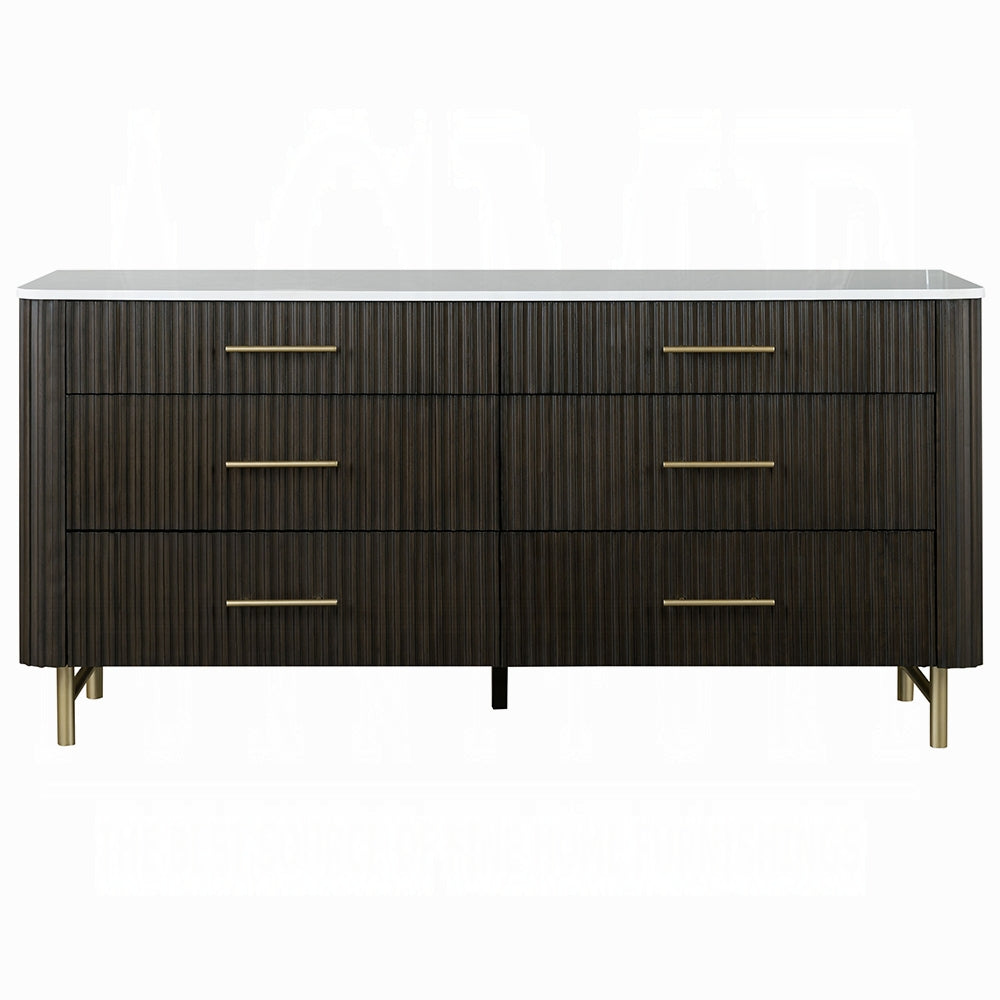 Clayten 6-Piece Modern Luxury Bedroom Set Includes Panel Bed, Assembled Dresser, Assembled Chest, 2xAssembled Nightstands and Mirror, Box Spring NOT Required