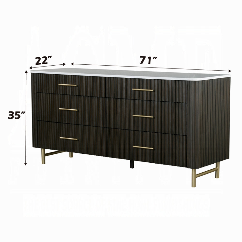 Clayten 6-Piece Modern Luxury Bedroom Set Includes Panel Bed, Assembled Dresser, Assembled Chest, 2xAssembled Nightstands and Mirror, Box Spring NOT Required