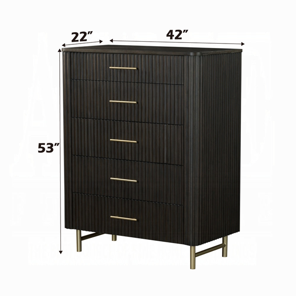 Clayten 6-Piece Modern Luxury Bedroom Set Includes Panel Bed, Assembled Dresser, Assembled Chest, 2xAssembled Nightstands and Mirror, Box Spring NOT Required