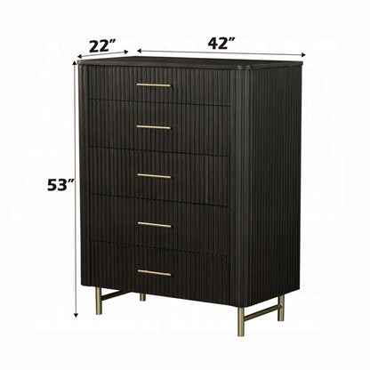 Clayten 6-Piece Modern Luxury Bedroom Set Includes Panel Bed, Assembled Dresser, Assembled Chest, 2xAssembled Nightstands and Mirror, Box Spring NOT Required