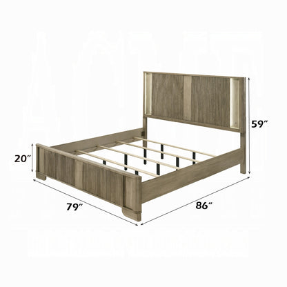 Lakkari Solid Wood Bed in Antique Oak