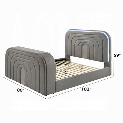 Shelyn Bed w/Led, TV Stand, Fireplace & Bluetooth